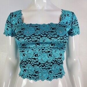 Vintage 90's TD4 Turquoise Lace Blouse